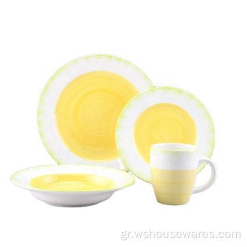 Stoneware Set Dinesware Χέρι Ζωγραφική Stoneware Dinneret